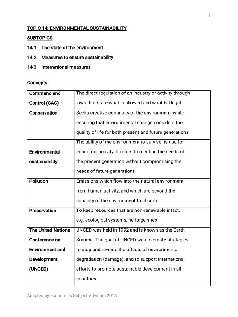 Environmental Sustainability Overview | PDF