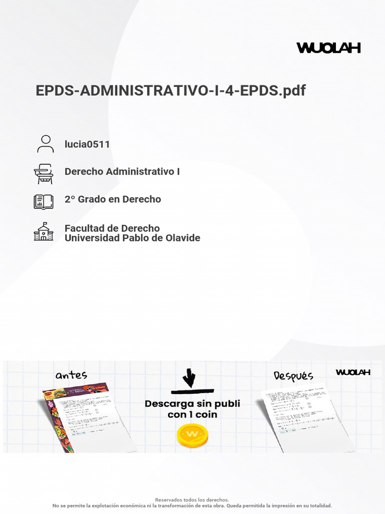 Wuolah Free EPDS ADMINISTRATIVO I 4 EPDS | PDF | Derechos | Justicia