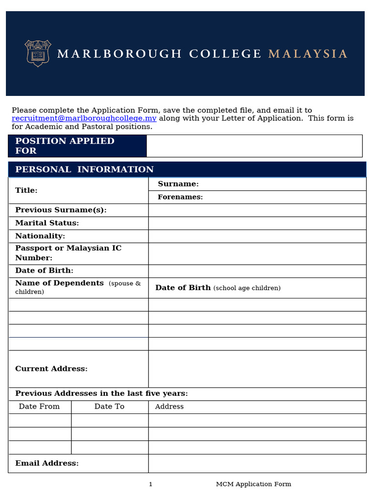 GIS Vacancy Application Form Malaysia | PDF | Justice | Crime & Violence