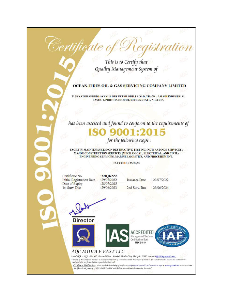 3.3f - Iso Certificate | PDF