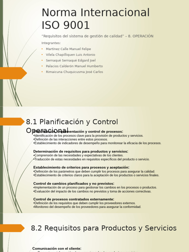 Operacion - Iso 9001 | PDF | Calidad (comercial) | Sistema de manejo de ...