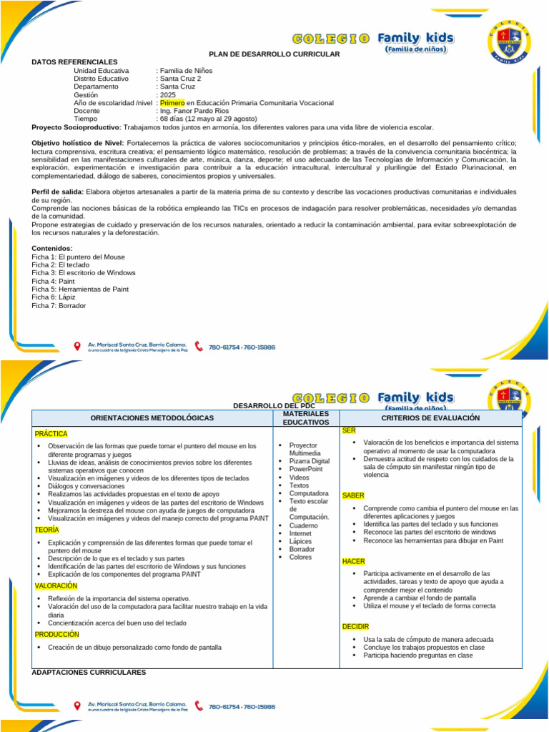 Plan Curricular para Educación Primaria | PDF | Aprendizaje | Multimedia