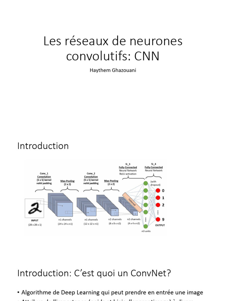 Introduction aux Réseaux CNN | PDF | Apprentissage automatique ...
