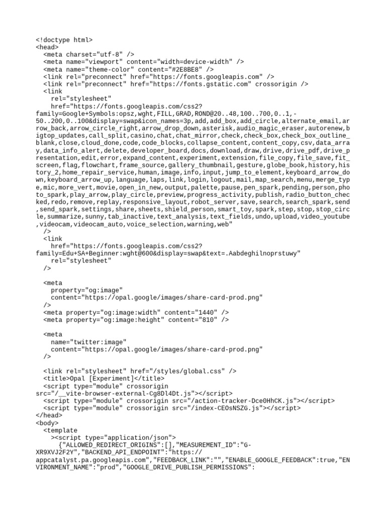 Opal Experiment HTML Document | PDF