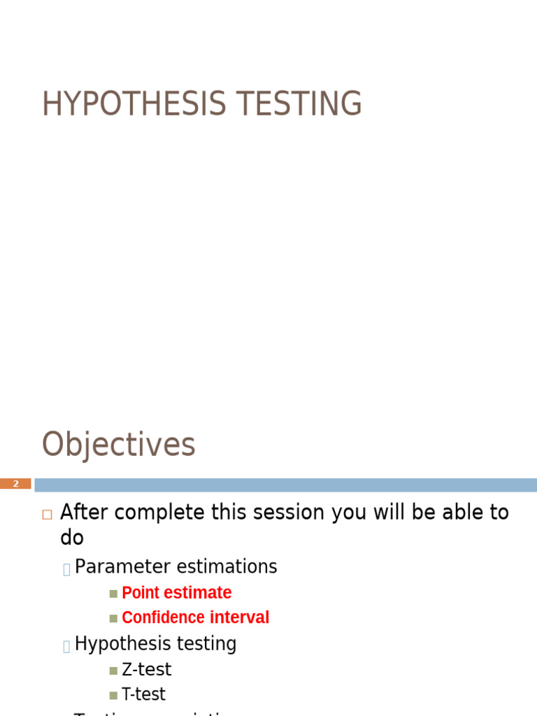 Hypothesis Testing and Estimation Techniques | PDF | P Value ...