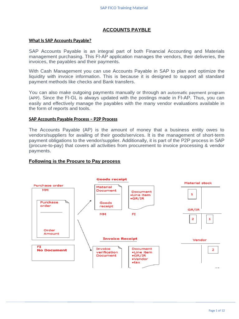 SAP Accounts Payable Training Guide | PDF | Accounts Payable | Receipt