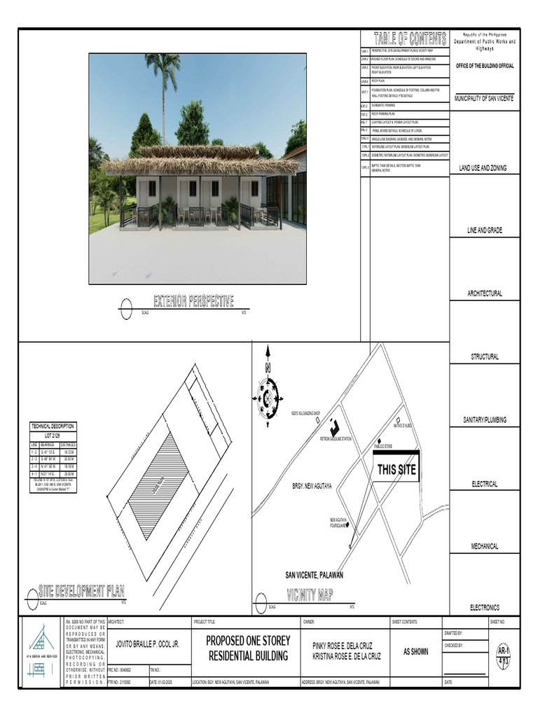 Proposed One-Storey Residential Building | PDF | Architectural Elements ...