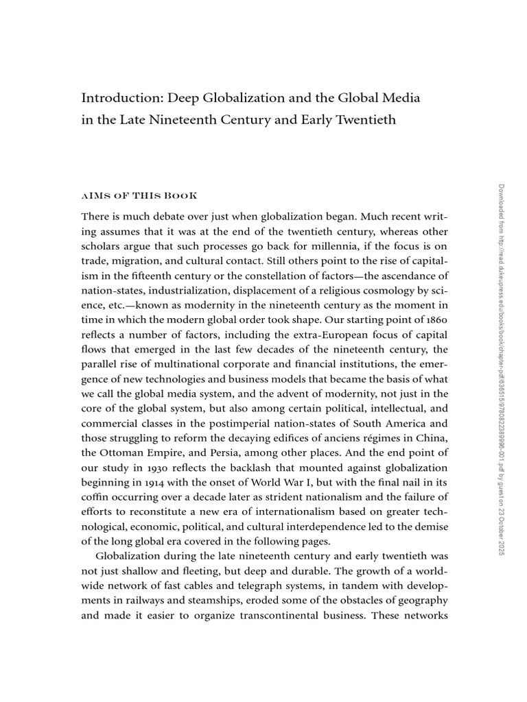 Introduction Deep Globalization and The Global Media | PDF ...