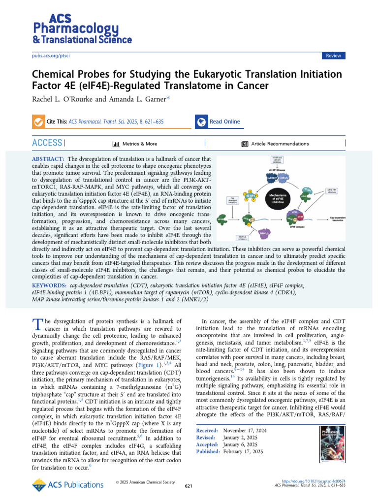 eIF4E Inhibitors in Cancer Research | PDF | Enzyme Inhibitor | Kinase