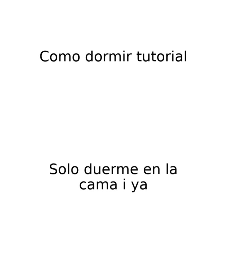 Como Dormir Tutorial Pdf