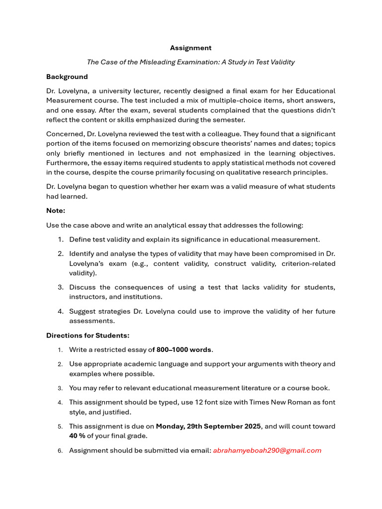 Assignment EDC 362 - 2025 | PDF