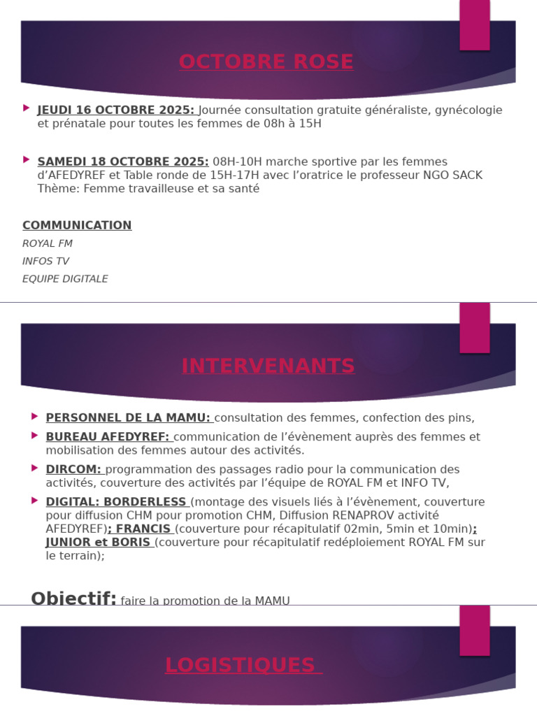 Journée de santé pour femmes - Octobre Rose | PDF