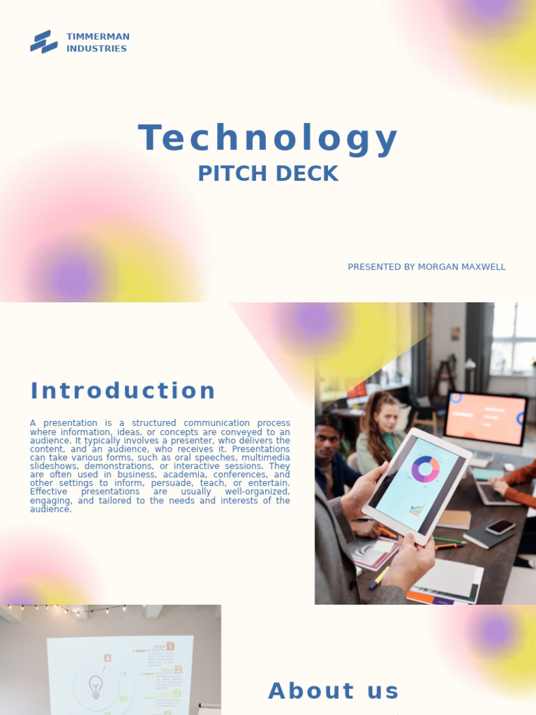 Blue and White Gradient Technology Pitch Deck Presentation | PDF ...