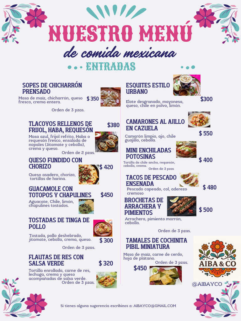 Menú Comida Mexicana Colorido Rosa y Verde - 20251006 - 095551 - 0000 ...