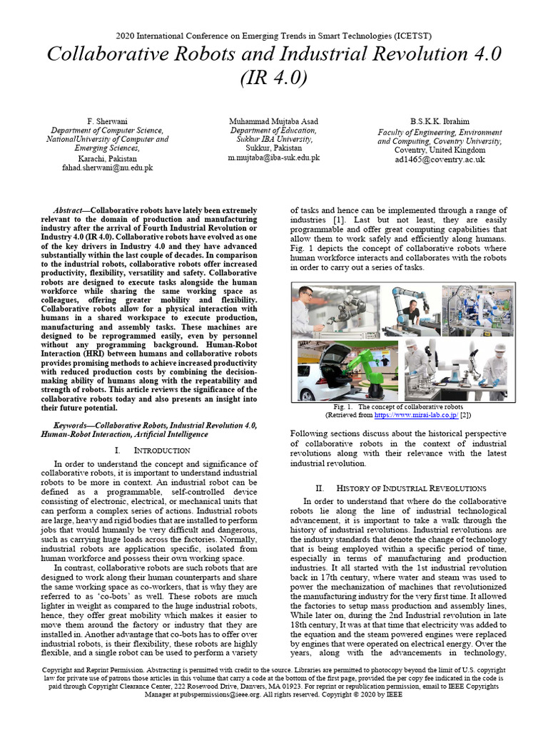 Collaborative Robots in Industry 4.0 | PDF | Robot | Robotics