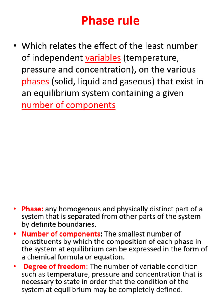Understanding the Phase Rule in Equilibrium | PDF