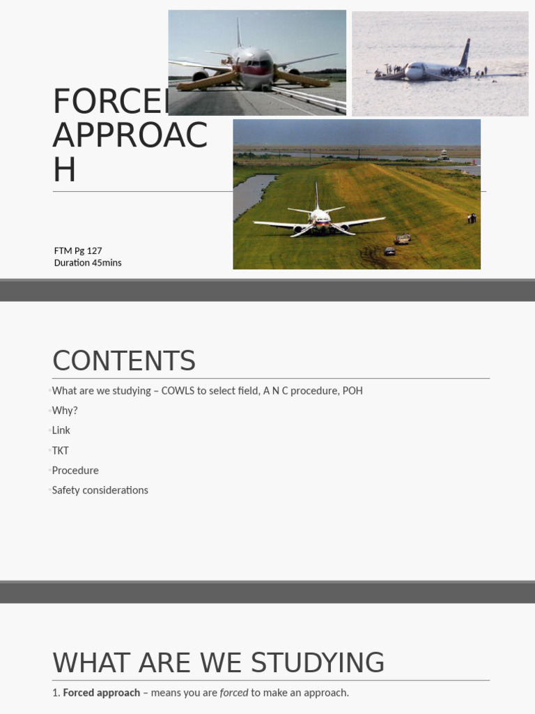 Forced Approach Landing Procedures | PDF | Aviation Accidents And ...