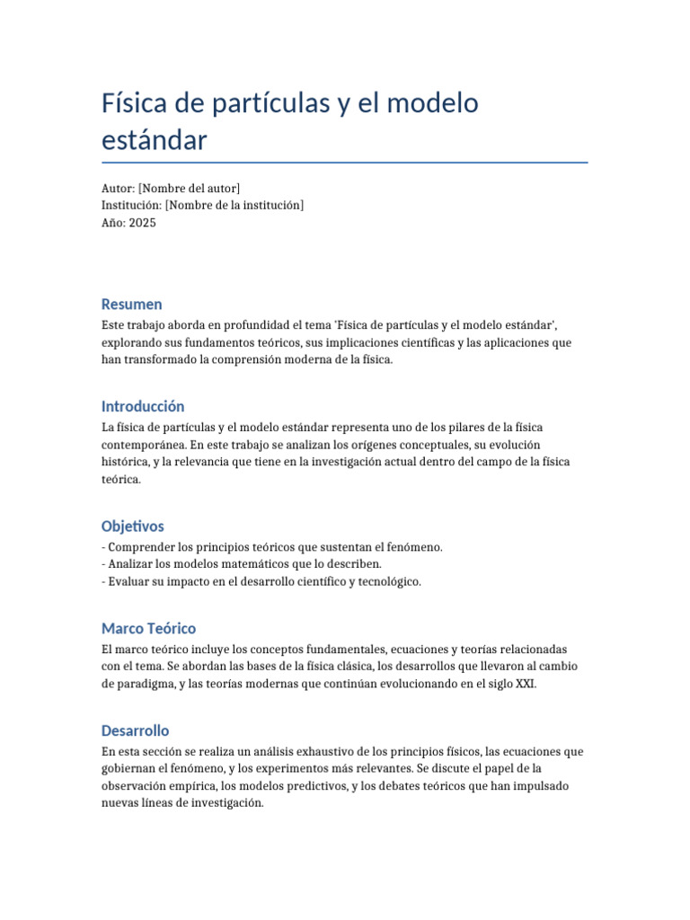 Física de Partículas y Modelo Estándar | PDF