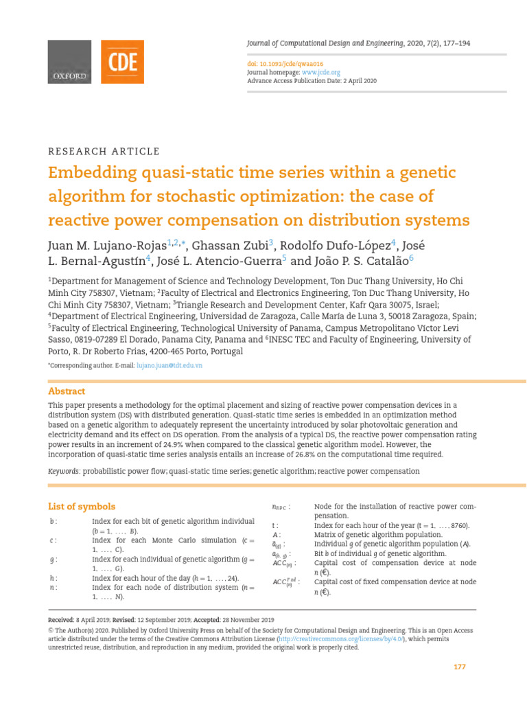 Genetic Algorithm for Reactive Power Optimization | PDF | Mathematical ...