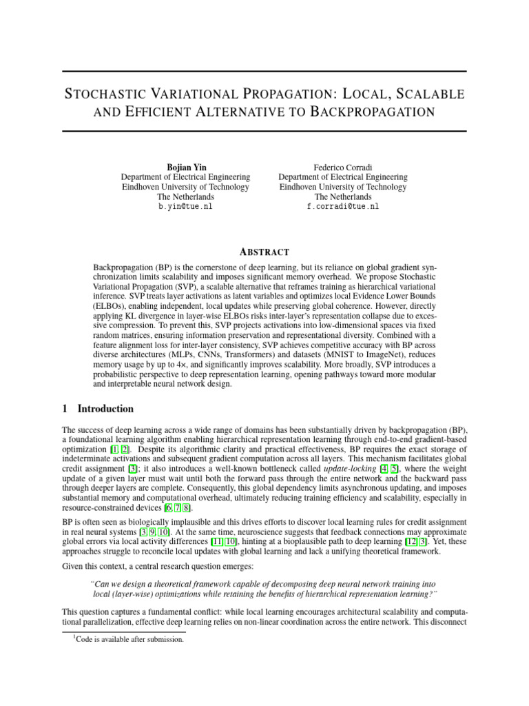 Stochastic Variational Propagation Local Scalable | PDF | Deep Learning ...