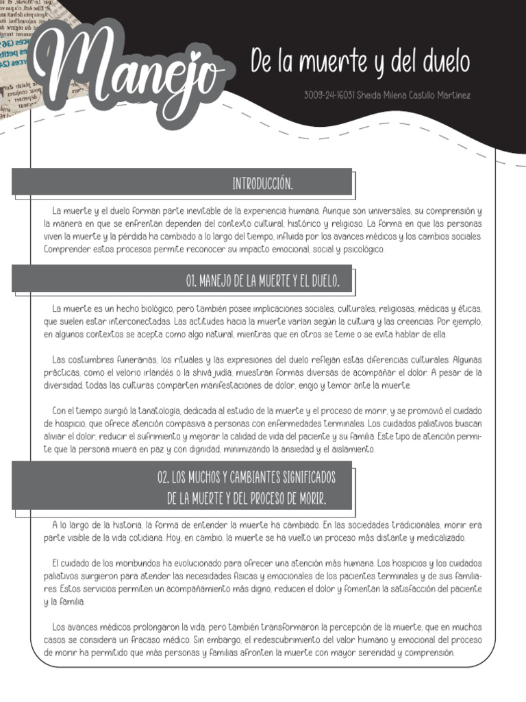 Manejo de La Muerte y El Duelo | PDF | Dolor | Muerte