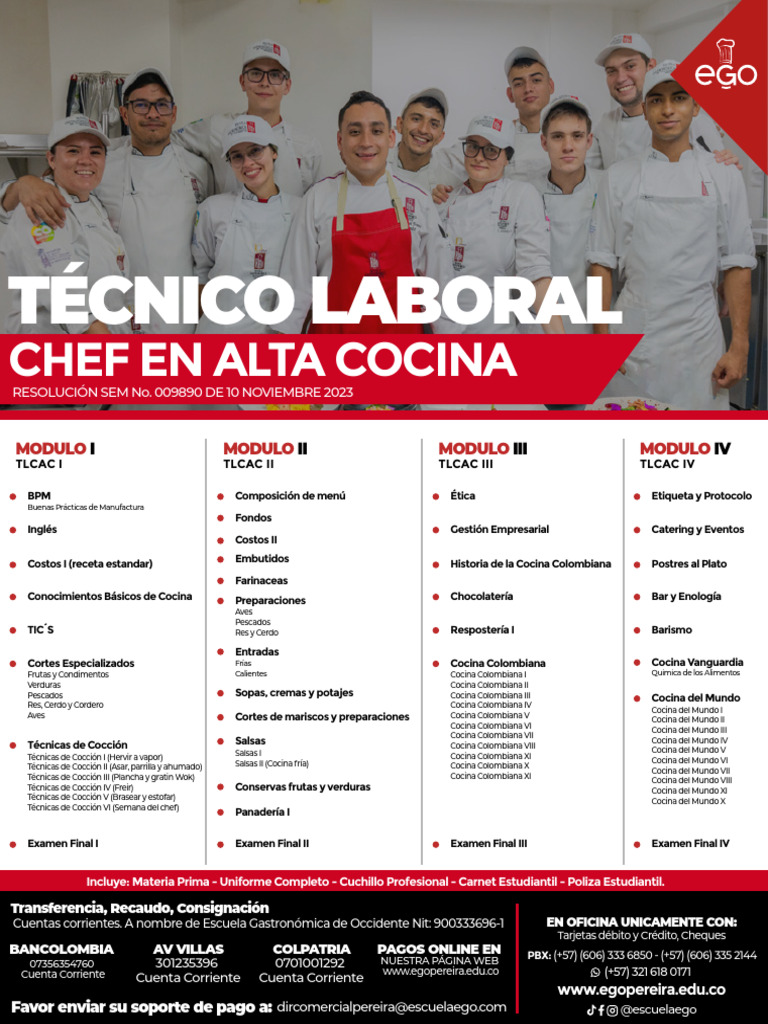 Chef en Alta Cocina: Programa Técnico | PDF | Cocinando | Alimentos