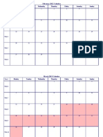 February 2012 Calendar: Monday Tuesday Wednesday Thursday Friday Saturday Sunday