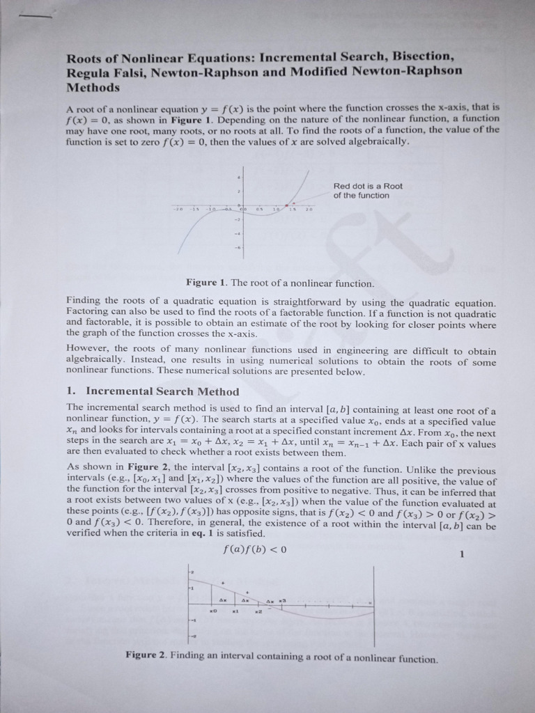 Nonlinear Equation Root-Finding Methods | PDF | Function (Mathematics ...
