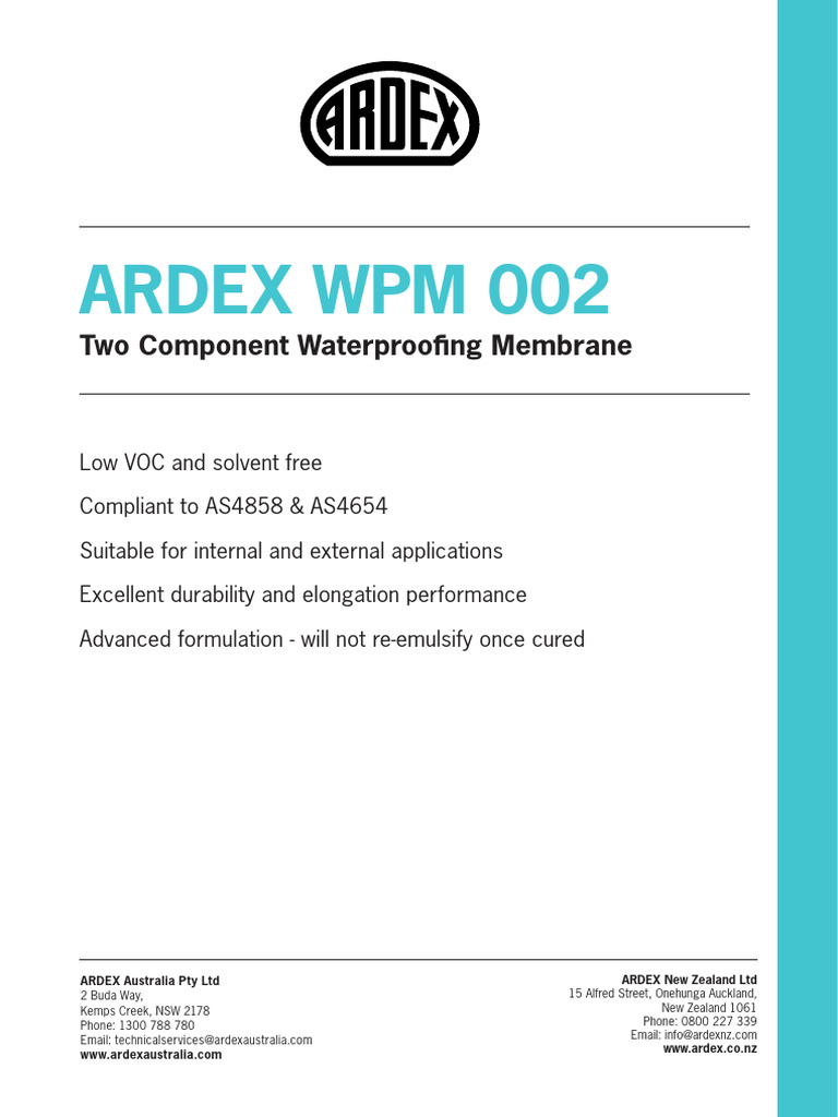 ARDEX WPM 002 Waterproofing Guide | PDF | Personal Protective Equipment ...