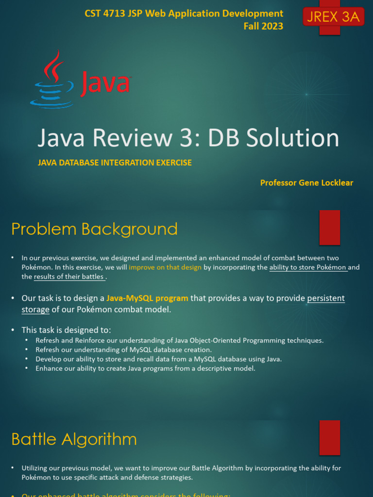 Java MySQL Pokémon Battle Storage | PDF | Databases | Java (Programming ...