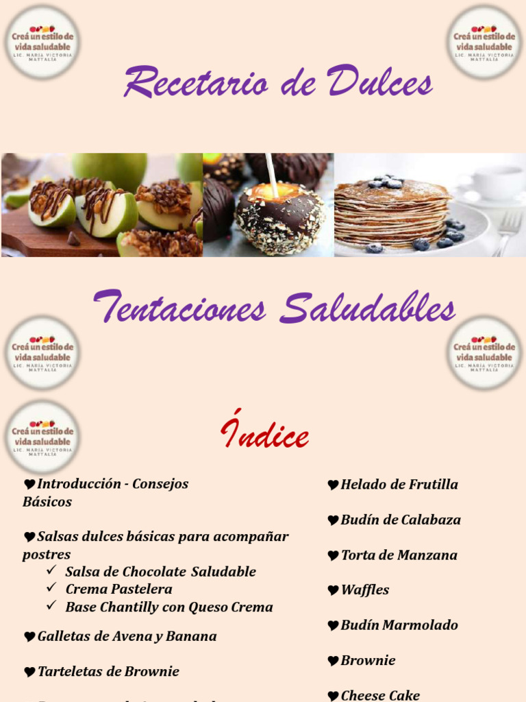 Recetas Saludables de Postres Dulces | PDF | Postres | Tarta de queso