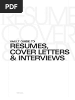 Vault Guide to Resumes, Cover Letters, &amp; Interviews (2003).Nb