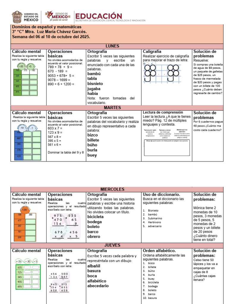 Tarea 06 Octubre 3°c | PDF | Lingüística | Notación