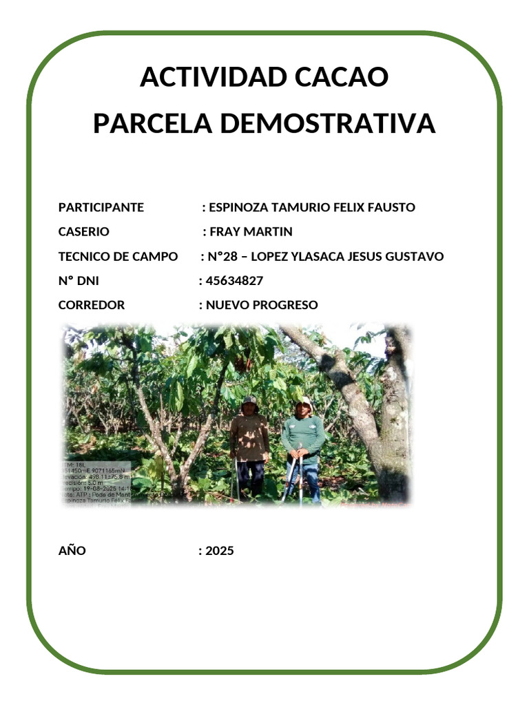Caratula Parcela Demostrativa | PDF