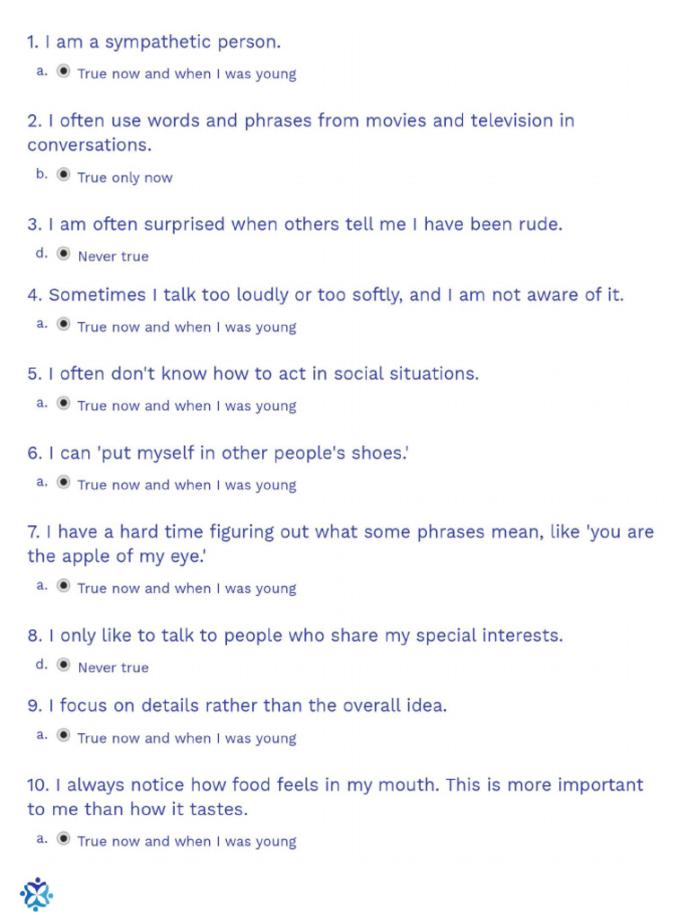 RAADS-R Autism Assessment Tool | PDF