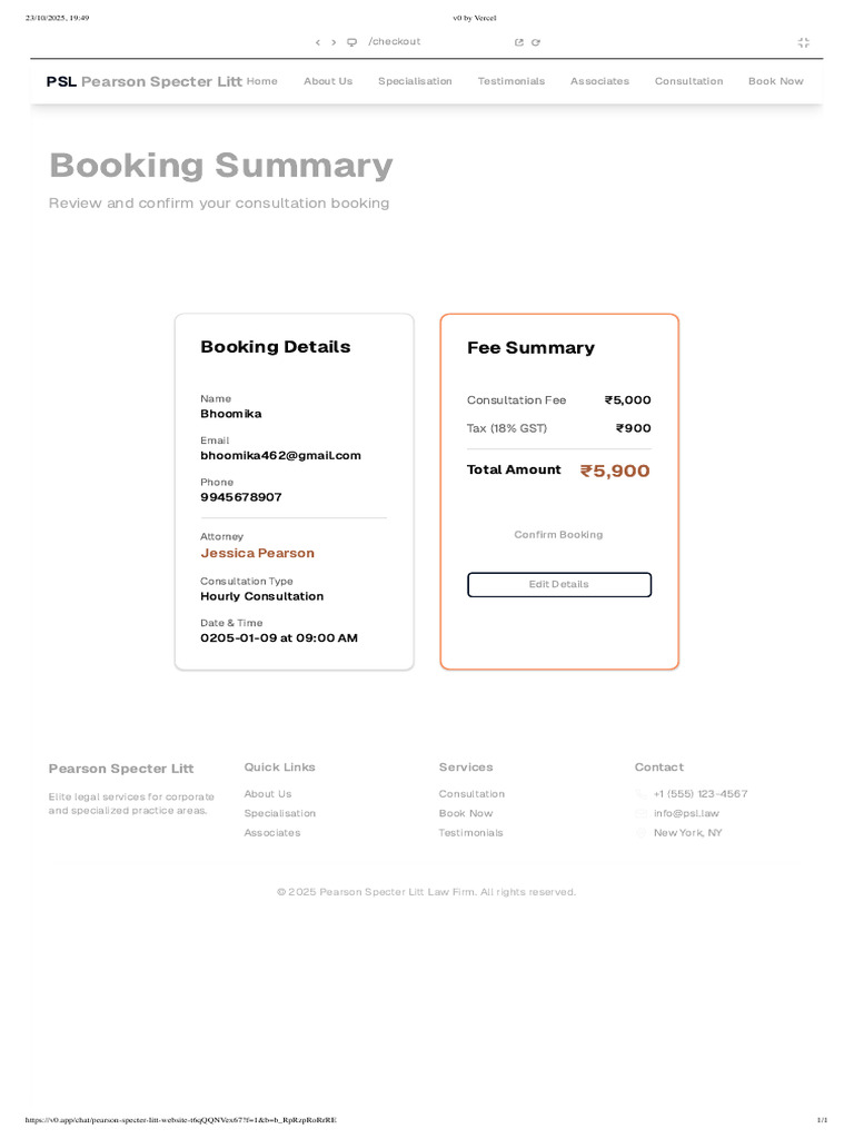 Consultation Booking Confirmation | PDF