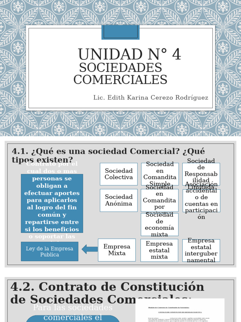 Tipos y Constitución de Sociedades Comerciales | PDF | Sociedad de ...
