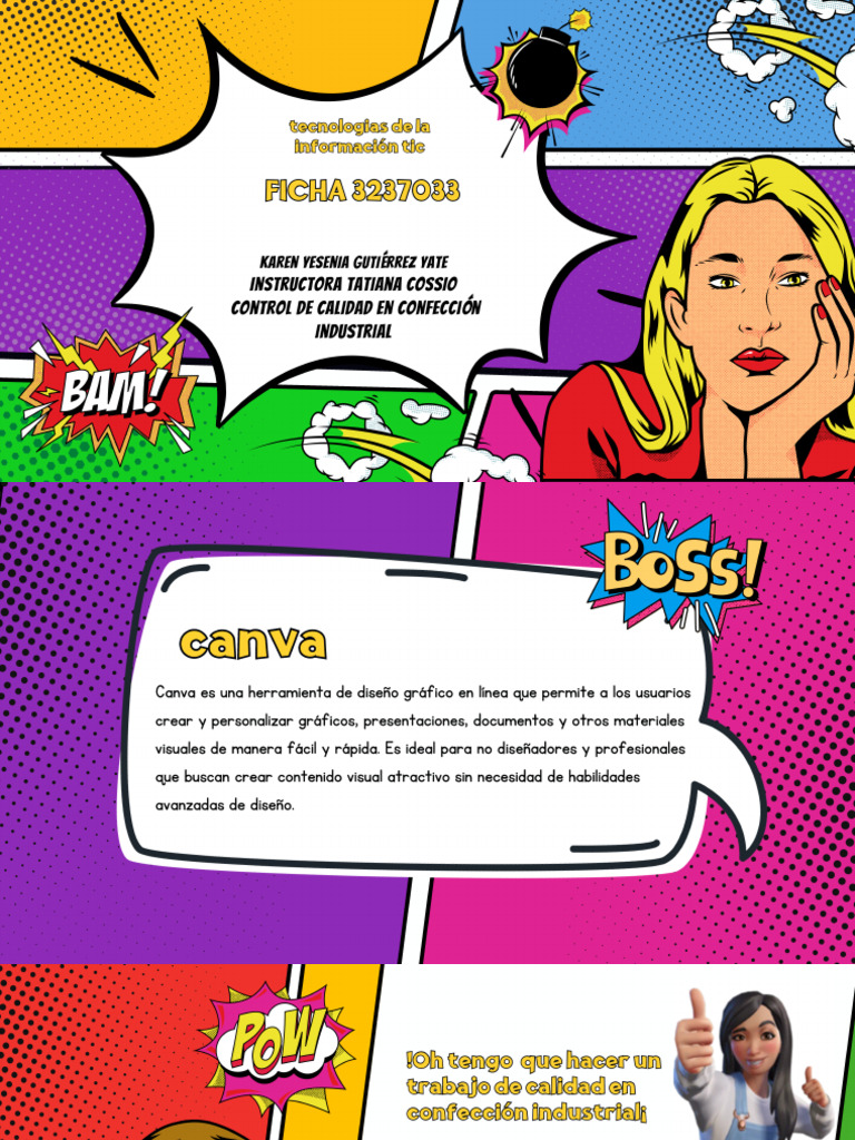 Presentación Taller de Dibujo Comic Retro Creativo Multicolor ...