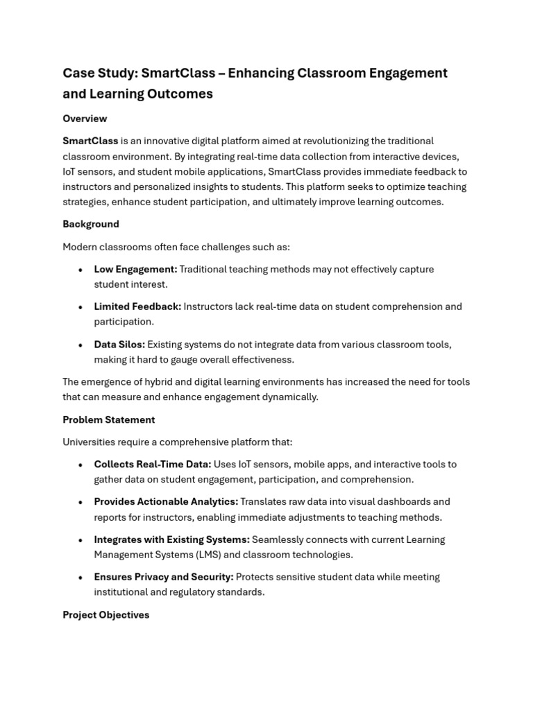 SmartClass: Boosting Classroom Engagement | PDF | Internet Of Things ...