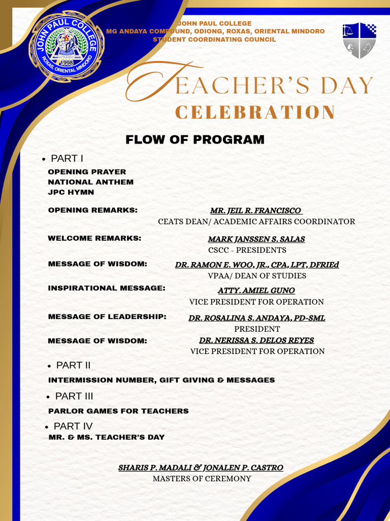 Teacher's Day Celebration Program 2025 | PDF