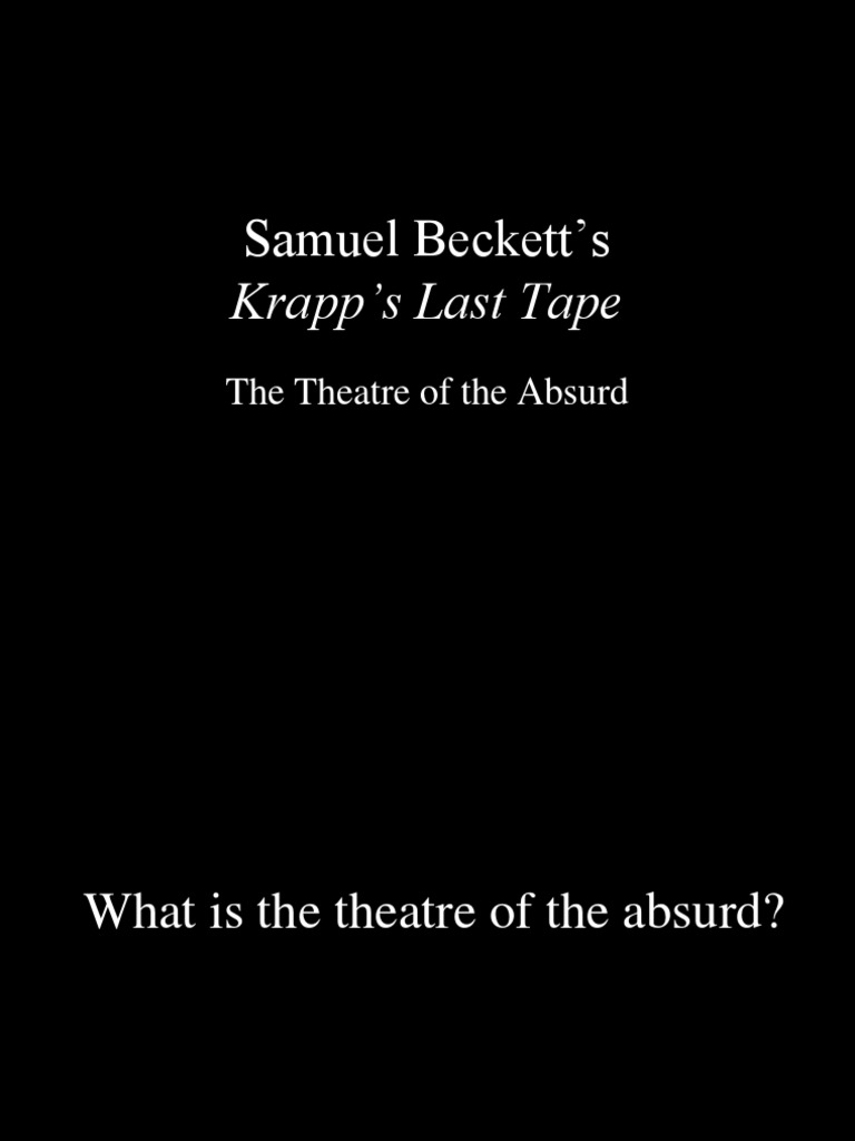 Samuel Beckett's Krapp's Last Tape PDF Art