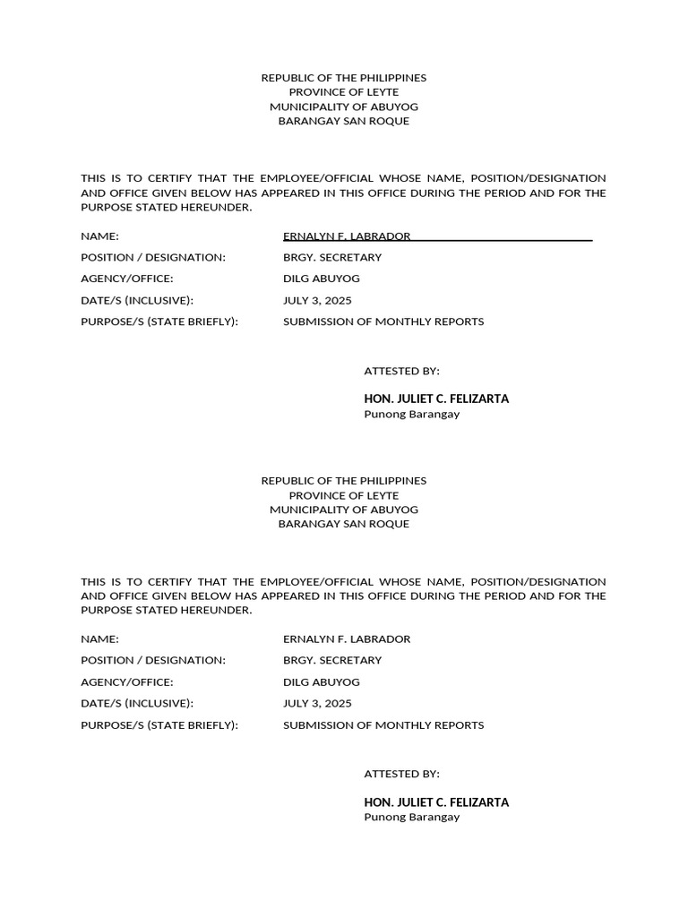 Cert of Appearance | PDF