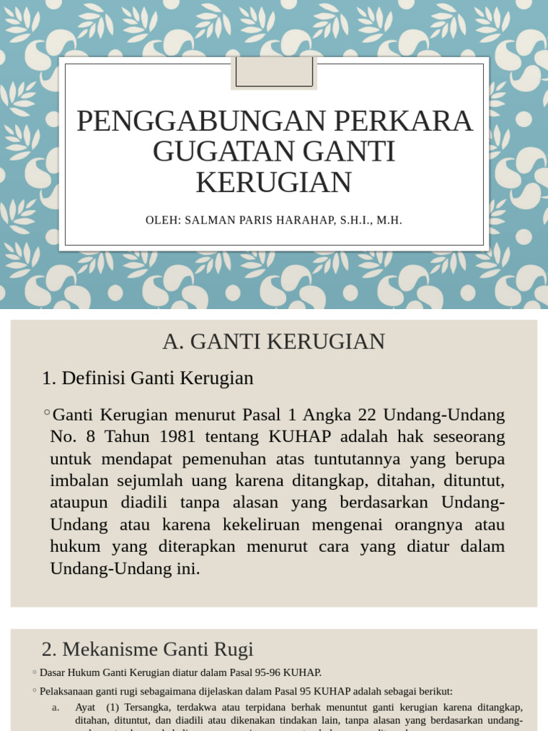 Penggabungan Perkara Ganti Kerugian | PDF