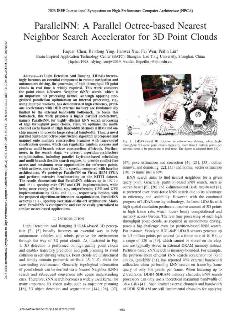 ParallelNN: Fast kNN Search for 3D Point Clouds | PDF | Parallel ...