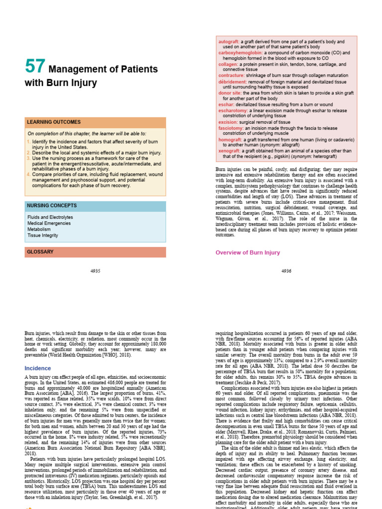 Burn Injury Management and Nursing Care | PDF | Burn | Necrosis
