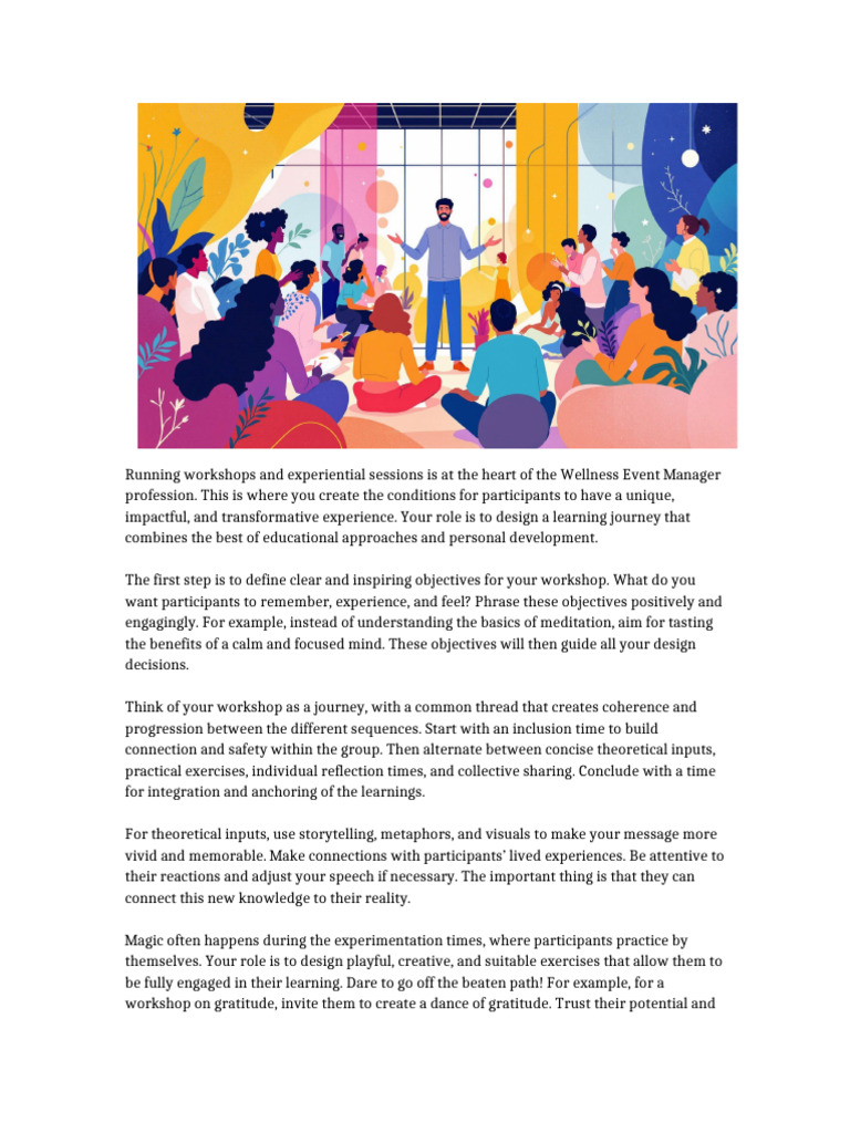 Effective Workshop Design for Wellness Events | PDF | Experience | Learning