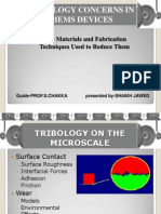 Tribology Concerns in Mems Devices: The Materials and Fabrication Techniques Used To Reduce Them