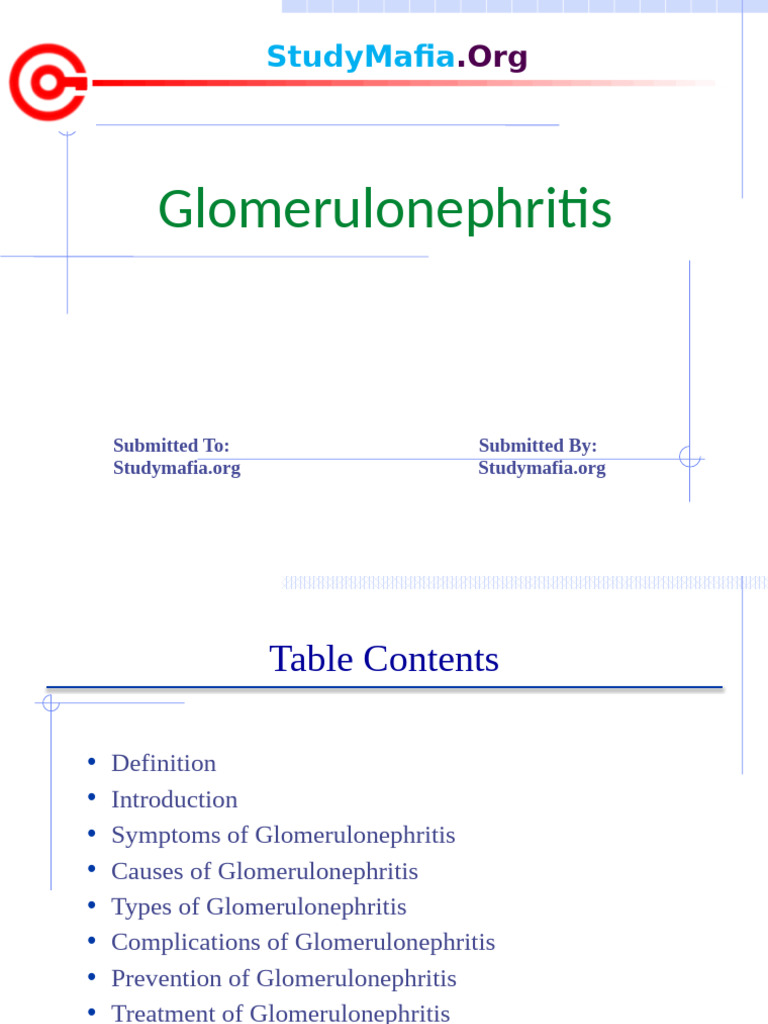 Understanding Glomerulonephritis Symptoms | PDF | Edema | Infection