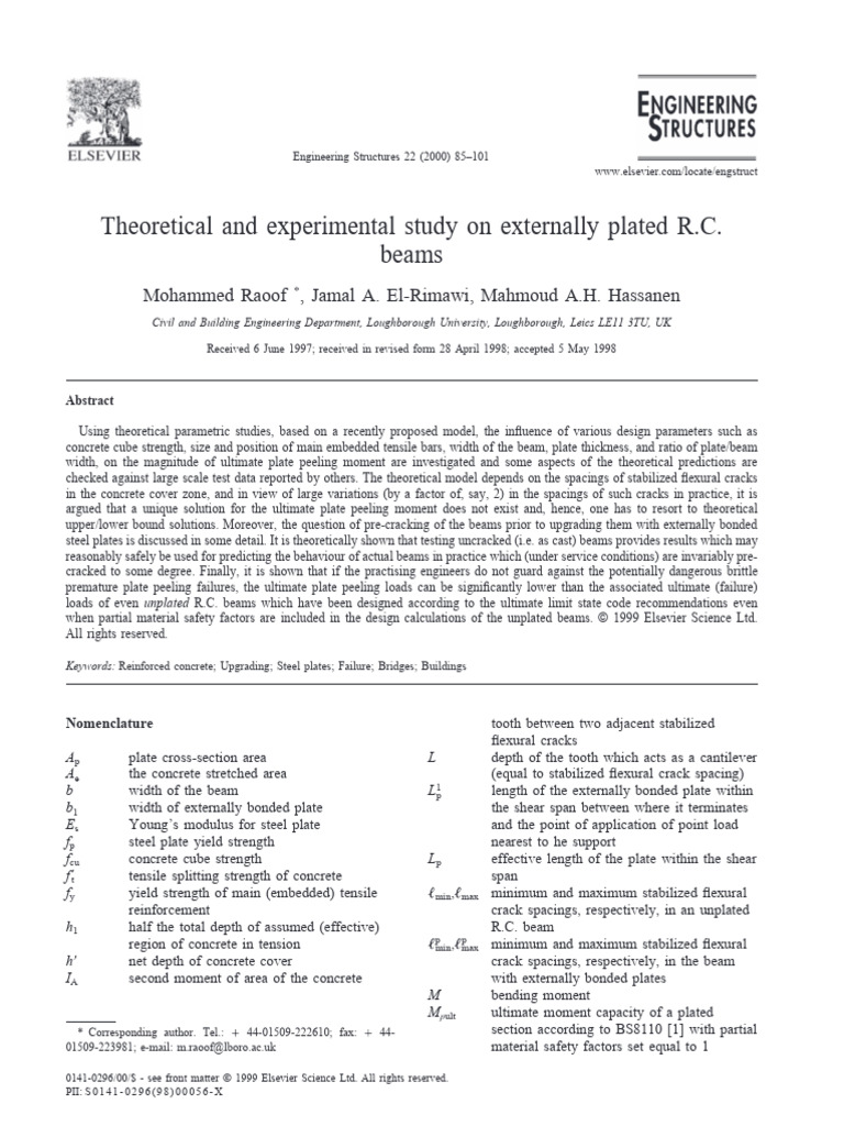 6 - Theoretical and Experimental Study On Externally Plated RC Beams ...