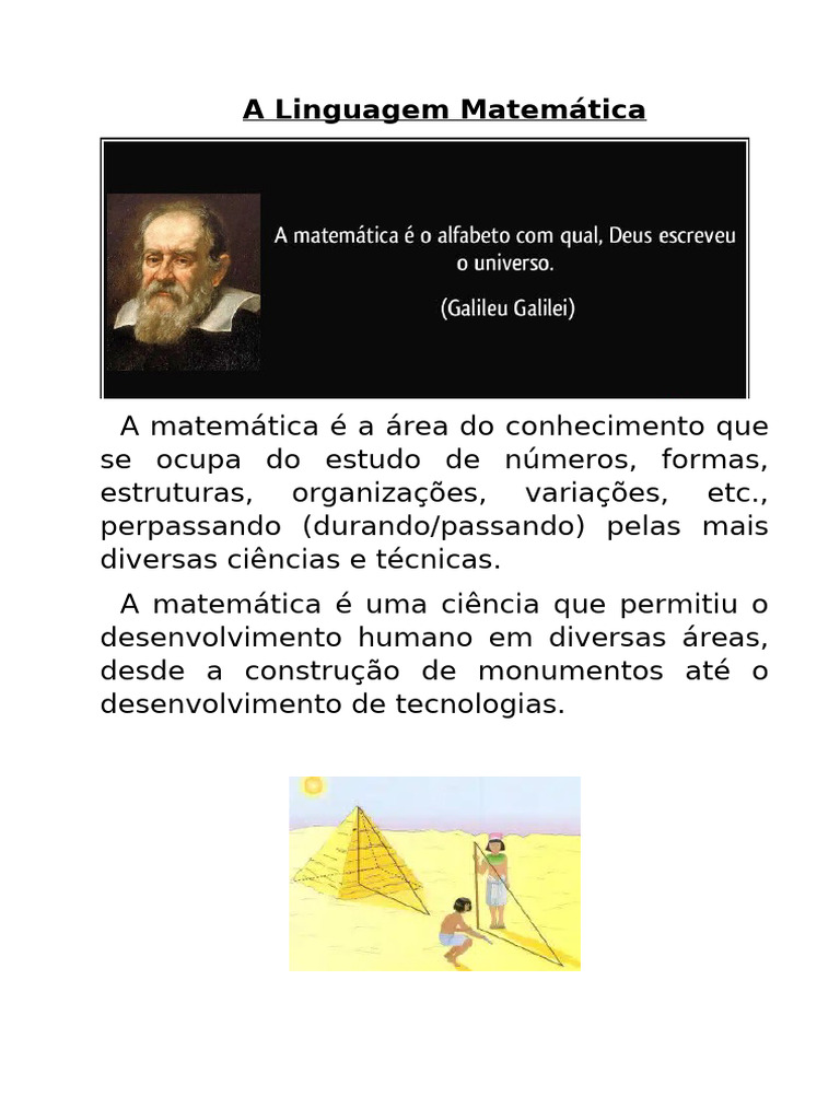 Entendendo a Linguagem Matemática | PDF